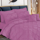 3 Pcs Pintuck Duvet Set - Pink
